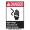 Brady Danger Sign, 3 1/2 in Height, 5 in Width, Polyester, Rectangle, English 83967 - alternate 1